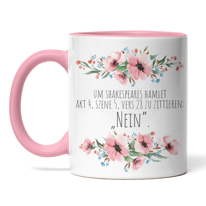 Tasse "Shakespeares Zitat: NEIN" – Lustige Sarkasmus-Tasse für Büro & Alltag