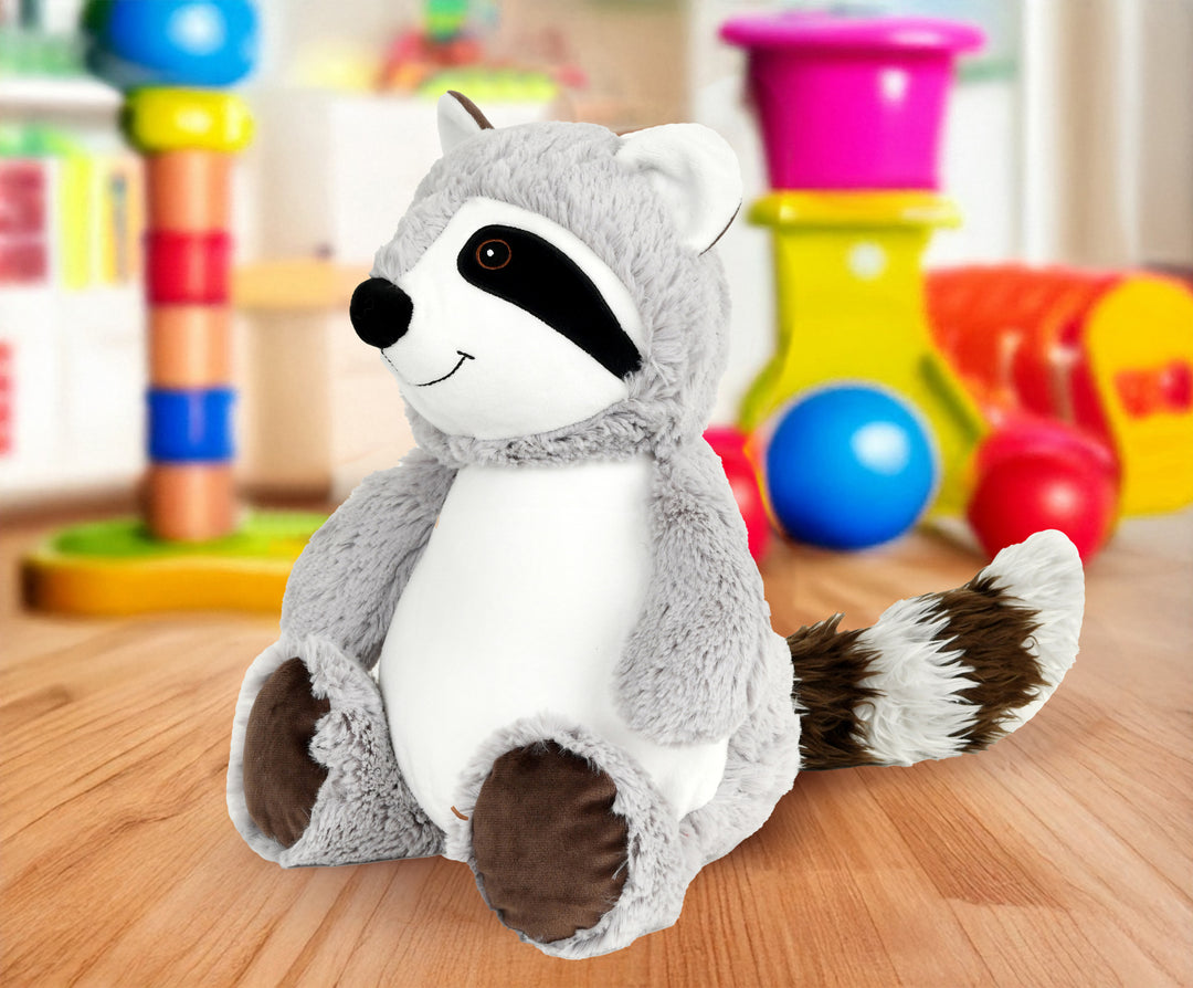 Personalisiertes Kuscheltier Baby Racoon mit Name – Geschenk zur Geburt oder Taufe