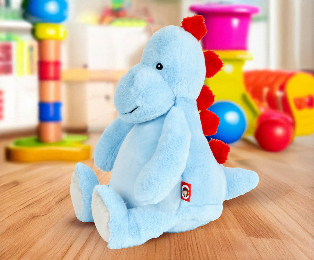 Personalisiertes Kuscheltier Baby Dinosaurier mit Name & Geburtsdaten – Geschenk zur Geburt oder Taufe