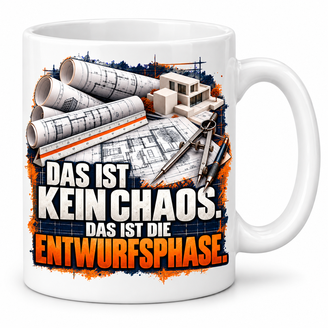 Architekt-Tasse Das ist kein Chaos – Weiß