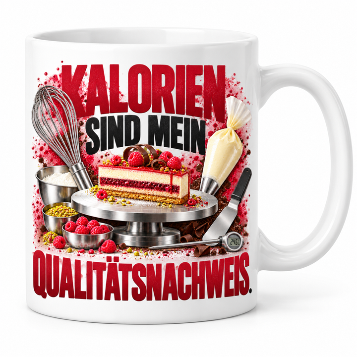 Konditor-Tasse Kalorien sind mein Qualitätsnachweis in Weiß