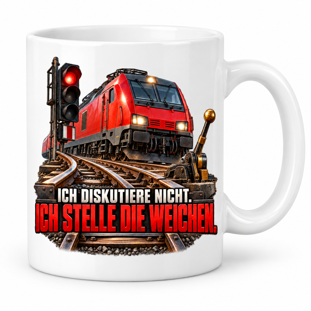 Lokführer Tasse Weiß – Ich stelle die Weichen