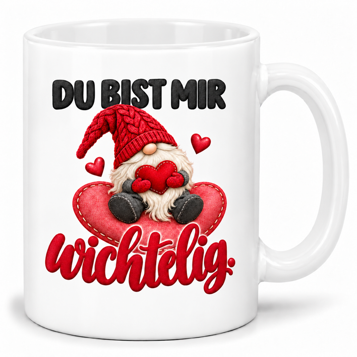 Wichtel-Tasse Du bist mir wichtelig – Weiß
