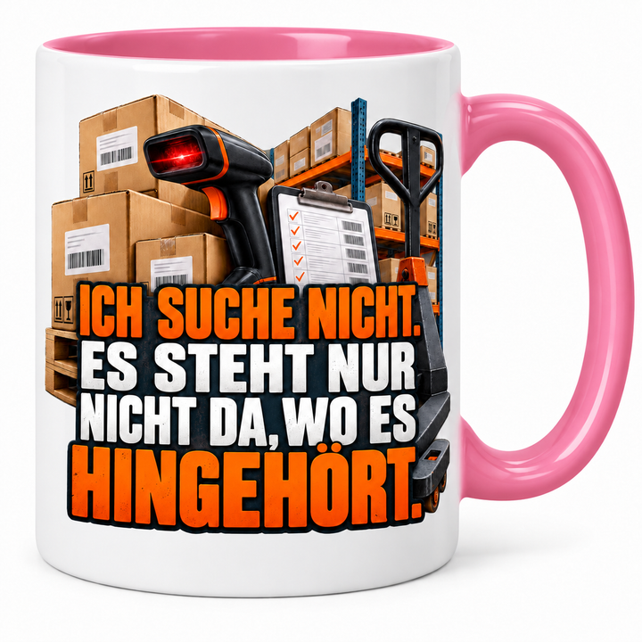 Lagerist-Tasse in Rosa – Geschenk für Lagerlogistik