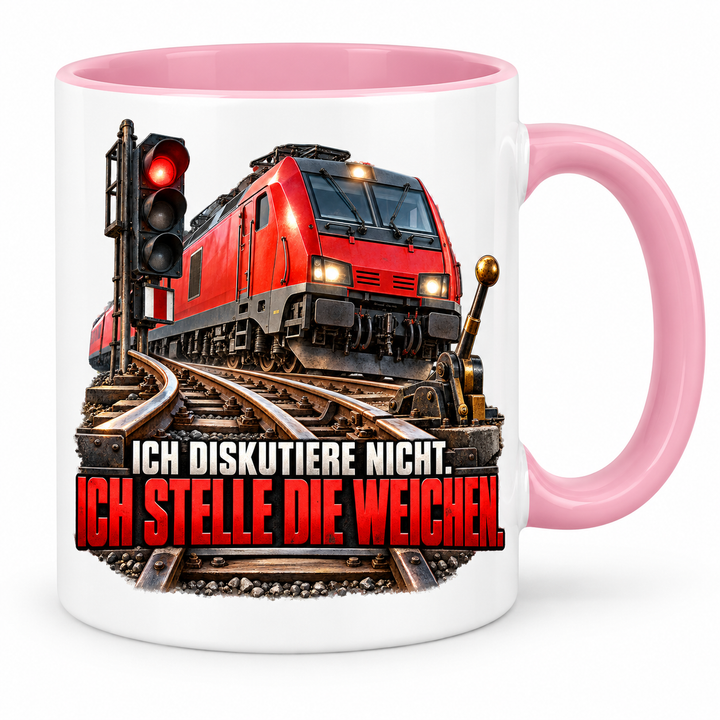 Lokführer Tasse Rosa – Ich stelle die Weichen