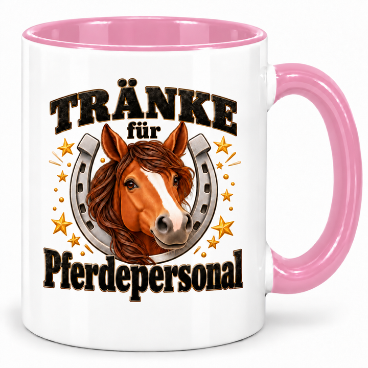 Pferde-Tasse Tränke für Pferdepersonal – Rosa