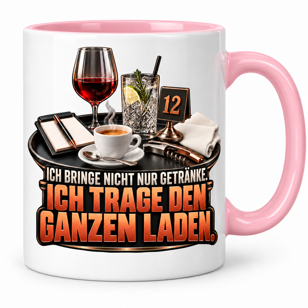 Servicekraft-Tasse Rosa – Ich trage den ganzen Laden