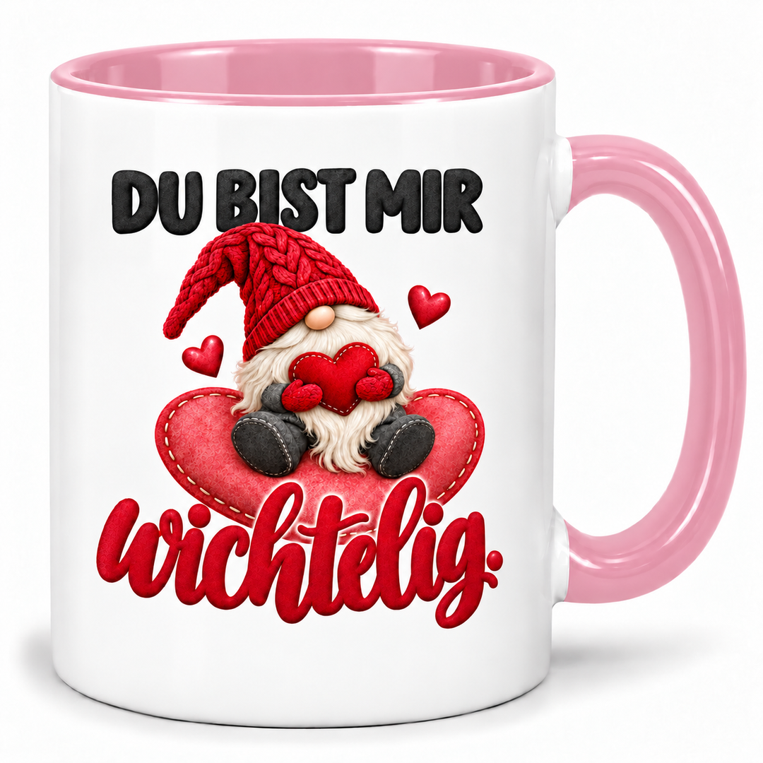 Wichtel-Tasse Du bist mir wichtelig – Rosa