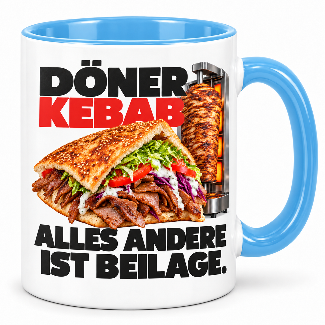 Döner-Tasse Alles andere ist Beilage – Blau