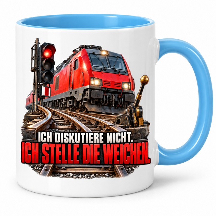 Lokführer Tasse Blau – Ich stelle die Weichen