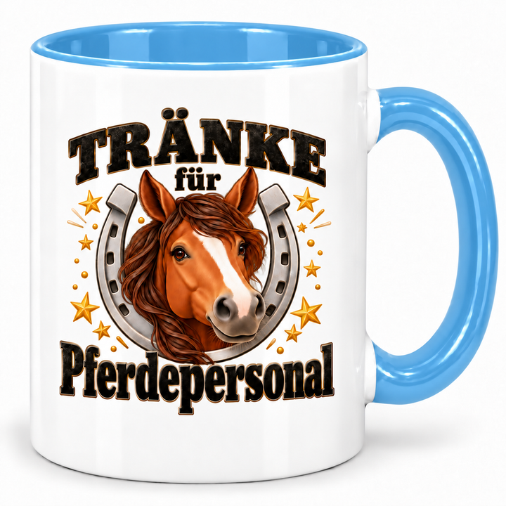 Pferde-Tasse Tränke für Pferdepersonal – Blau