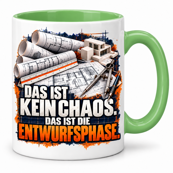 Architekt-Tasse Das ist kein Chaos – Grün