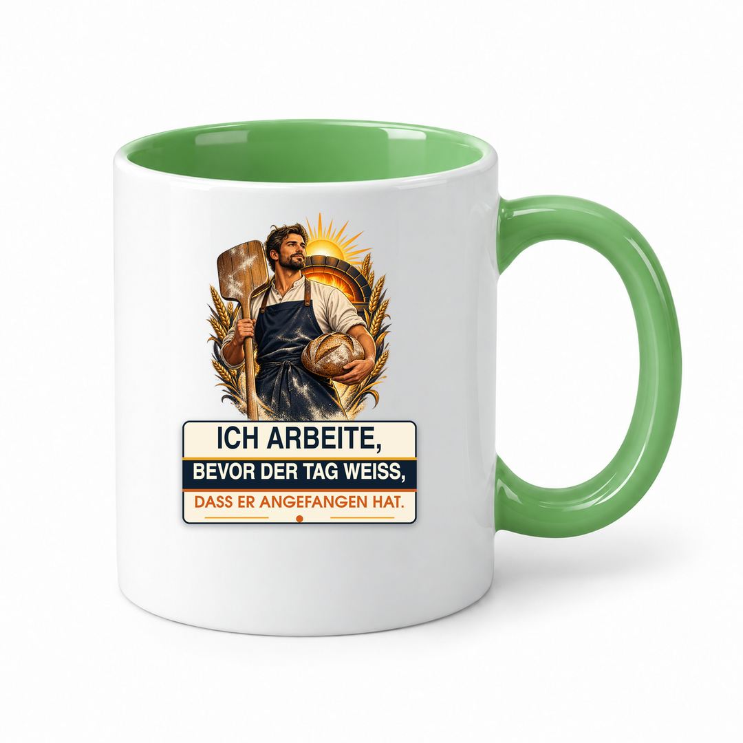 Bäcker-Tasse BAECKER-FRUEHSTART in Grün