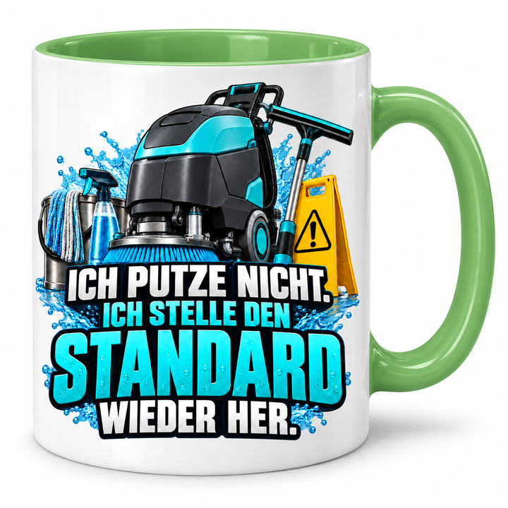 Gebäudereiniger-Tasse mit Spruch – Grün