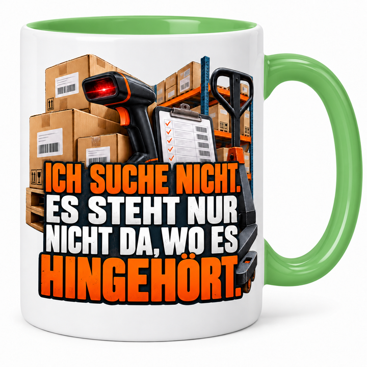 Lagerist-Tasse in Grün – Geschenk für Lageristen