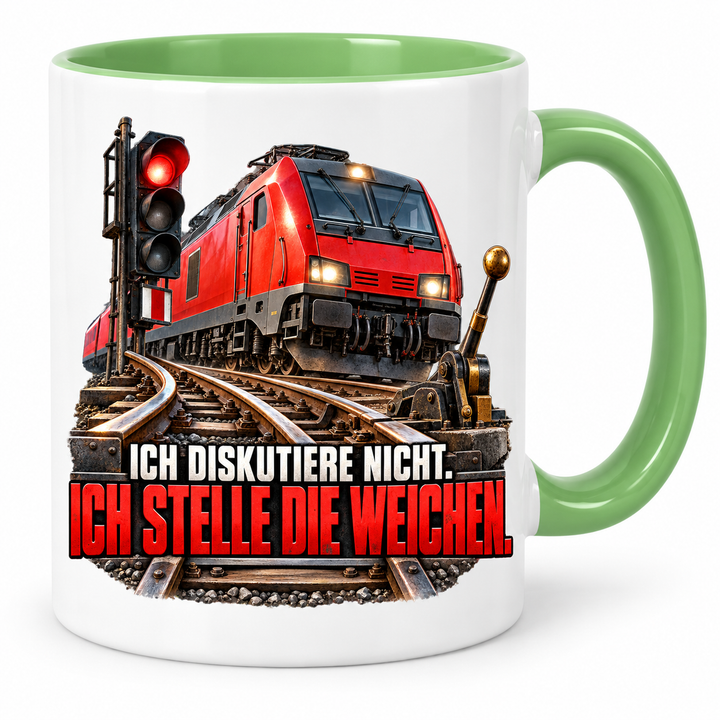 Lokführer Tasse Grün – Ich stelle die Weichen