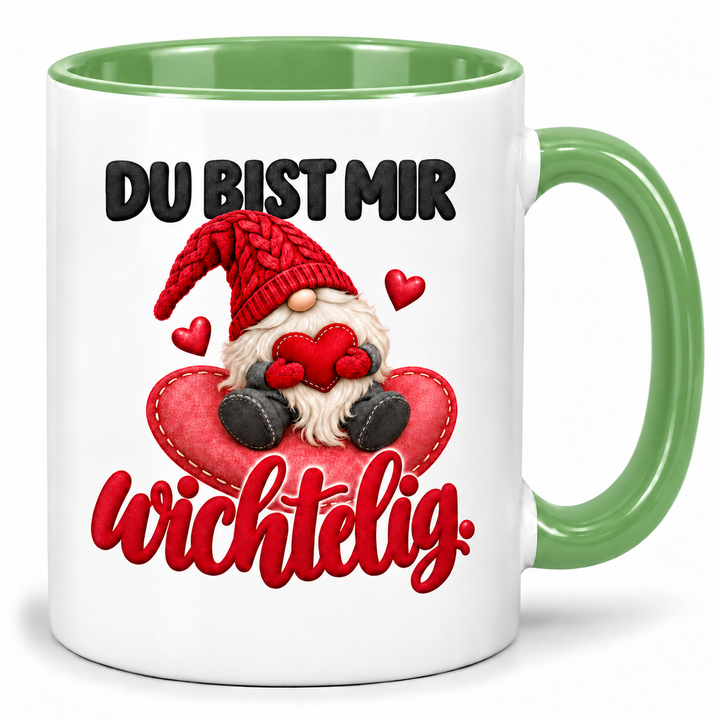 Wichtel-Tasse Du bist mir wichtelig – Grün