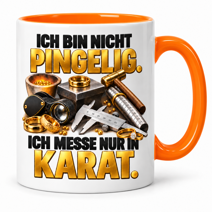 Goldschmied-Tasse Ich messe nur in Karat – Orange