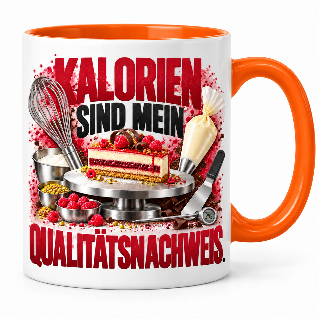 Konditor-Tasse Kalorien sind mein Qualitätsnachweis in Orange