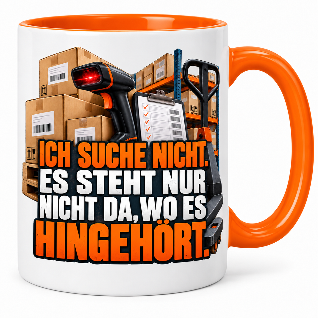 Lagerist-Tasse in Orange – Lagerlogistik Geschenk