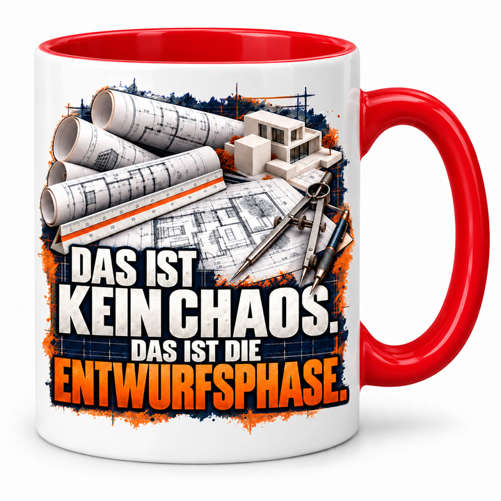 Architekt-Tasse Das ist kein Chaos – Rot