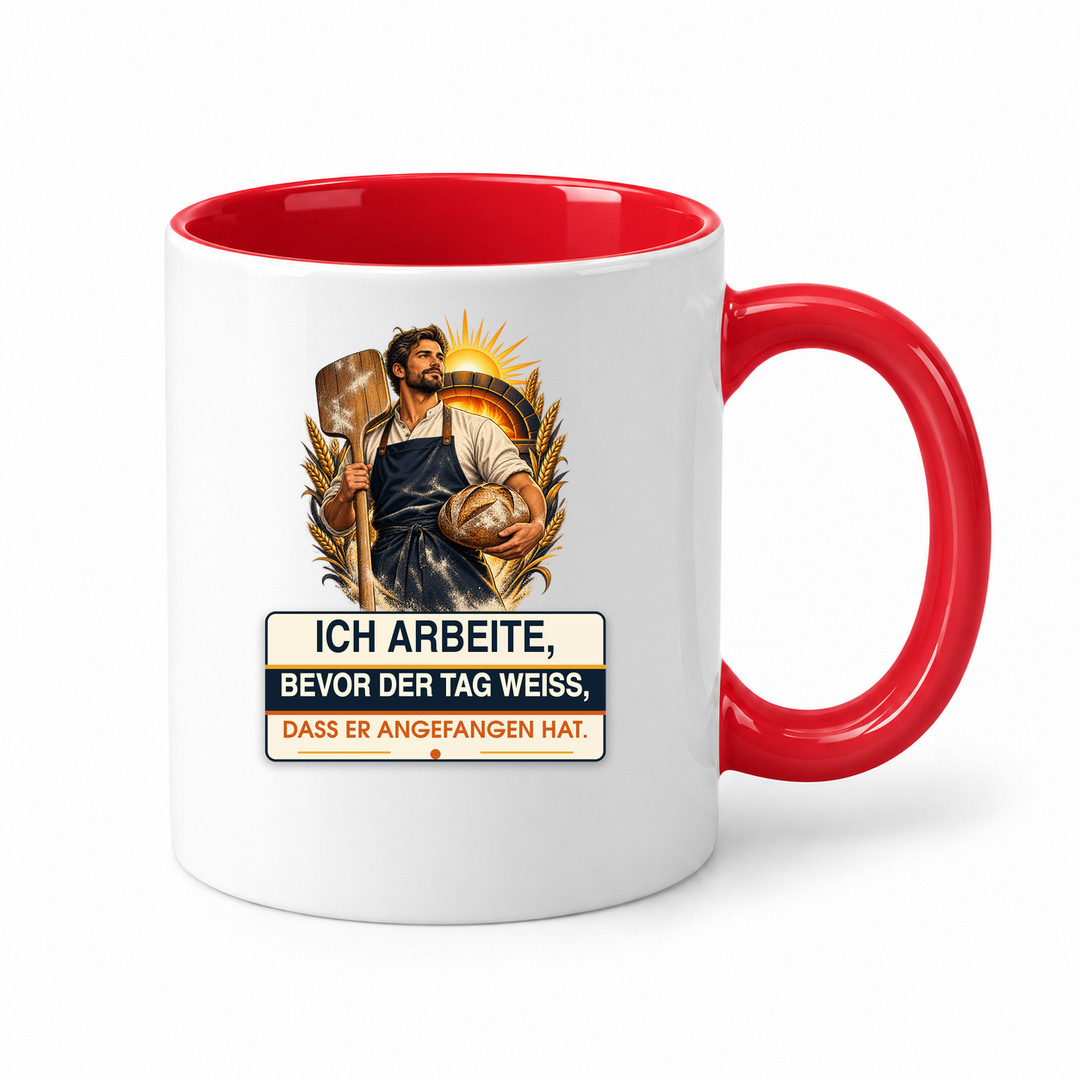 Bäcker-Tasse BAECKER-FRUEHSTART in Rot