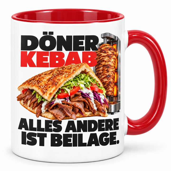 Döner-Tasse Alles andere ist Beilage – Rot