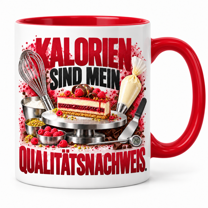Konditor-Tasse Kalorien sind mein Qualitätsnachweis in Rot