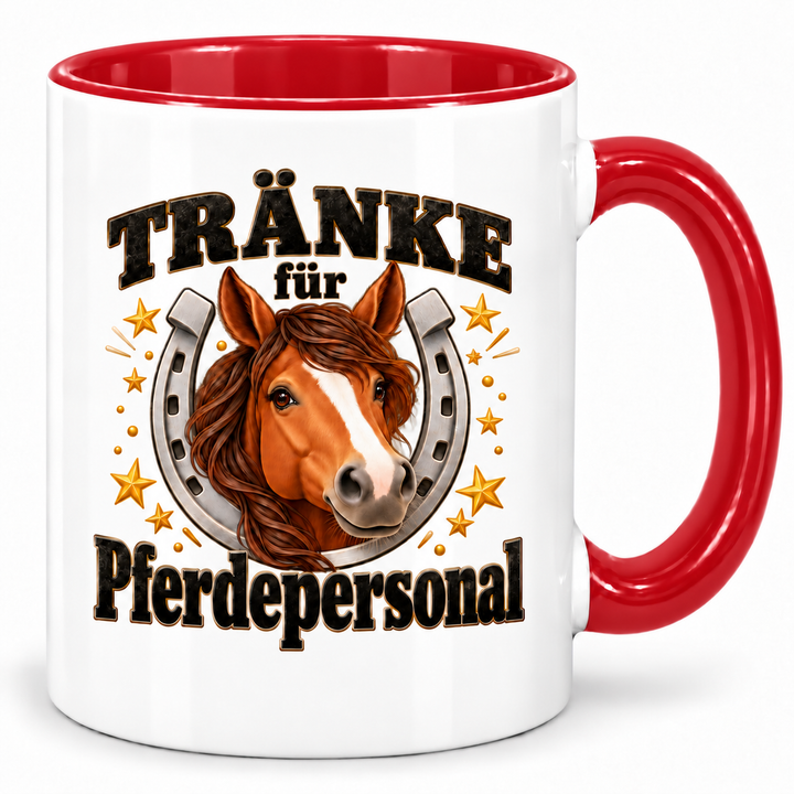 Pferde-Tasse Tränke für Pferdepersonal – Rot