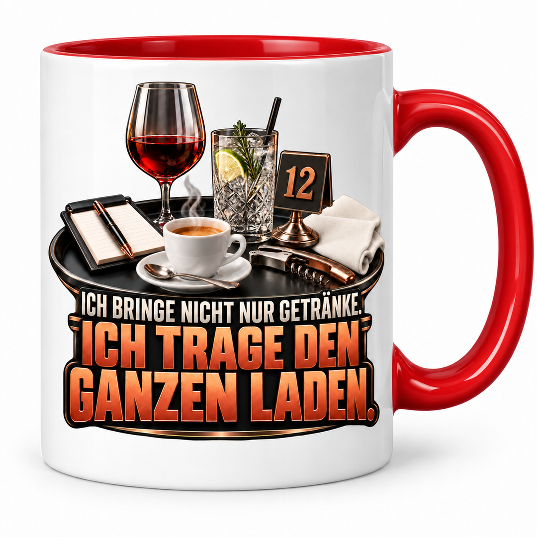 Servicekraft-Tasse Rot – Ich trage den ganzen Laden