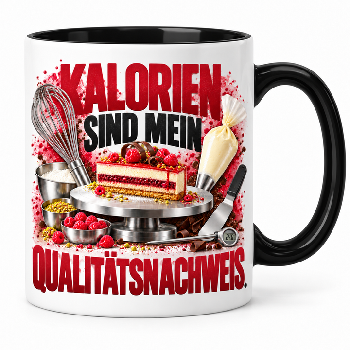 Konditor-Tasse Kalorien sind mein Qualitätsnachweis in Schwarz