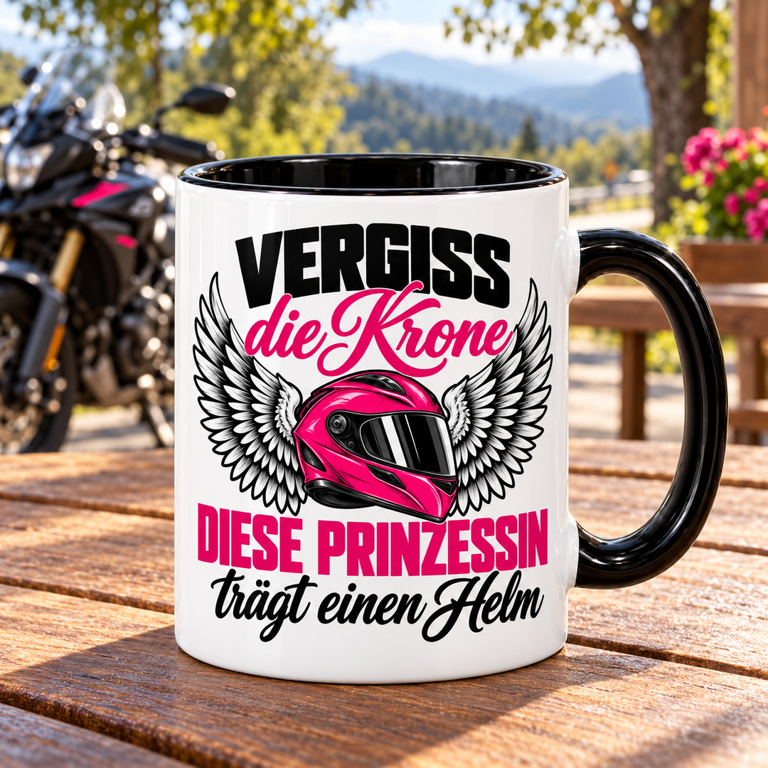 Bikerin-Tasse Prinzessin mit Helm – Lifestyle