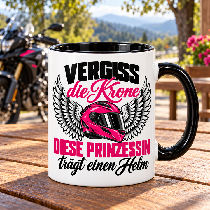 Bikerin-Tasse Prinzessin mit Helm – Lifestyle