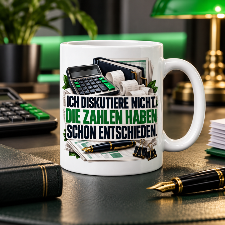 Buchhalter-Tasse als Geschenk im Büro