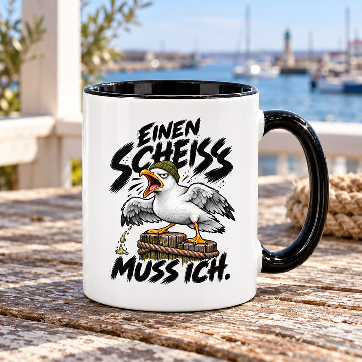 Möwen-Tasse Einen Scheiß muss ich – Lifestyle