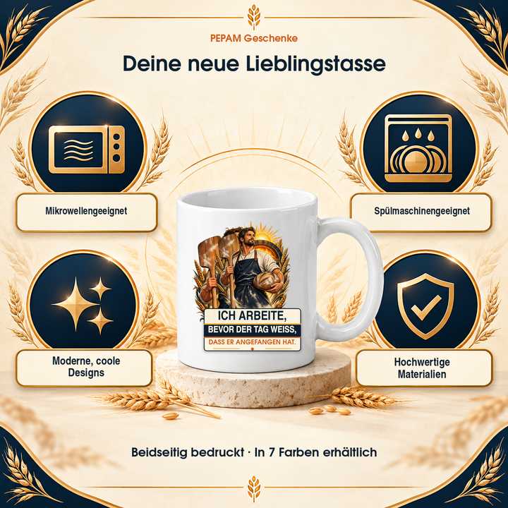 PEPAM Bäcker-Tasse Vorteile und sieben Farben