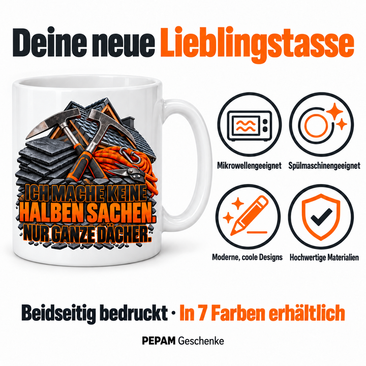 Vorteile der Dachdecker-Tasse von PEPAM Geschenke