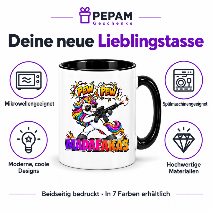 Einhorn-Tasse Pew Pew Madafakas – Vorteile