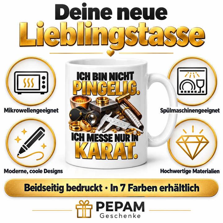 PEPAM Goldschmied-Tasse Vorteile und 7 Farben