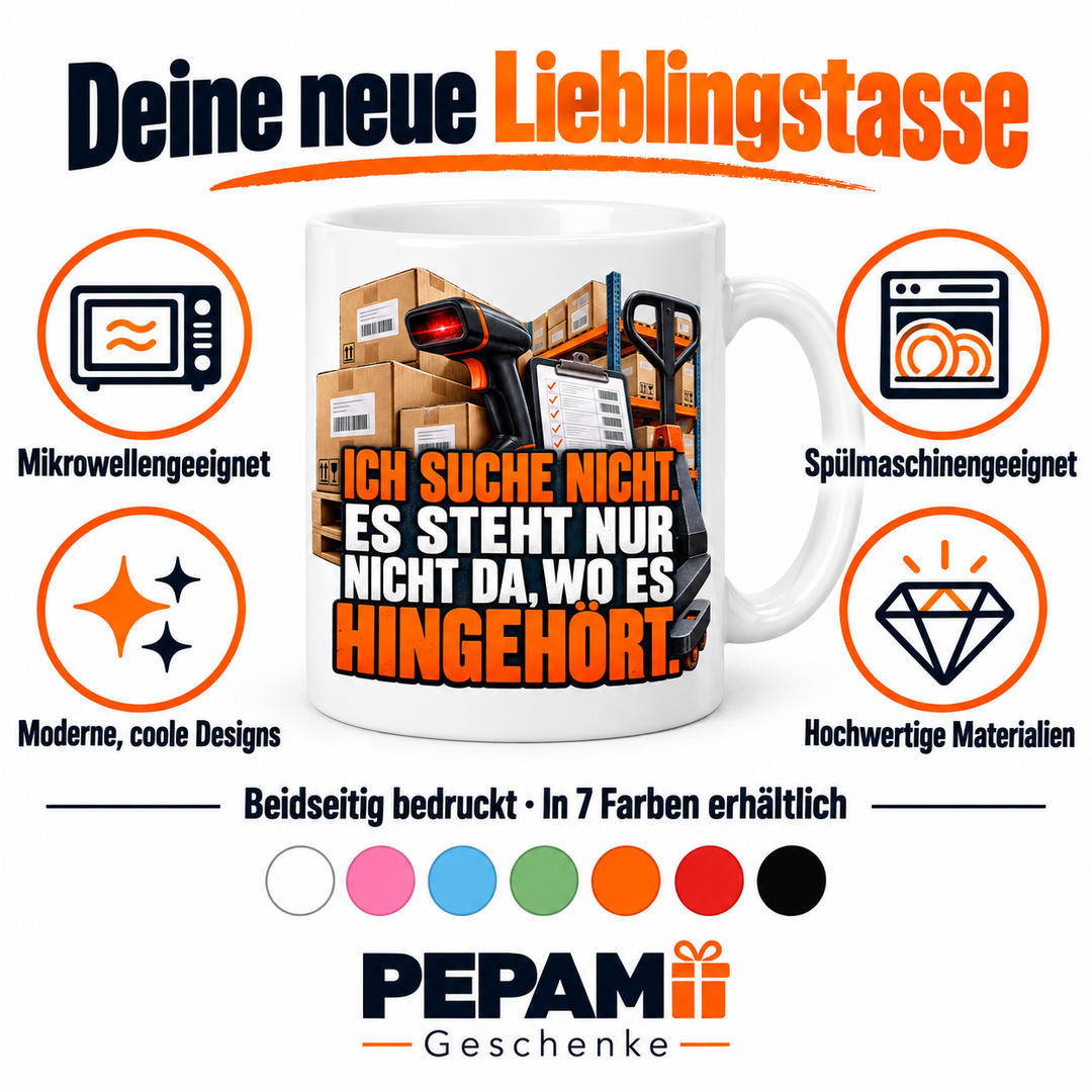 PEPAM Geschenke Lagerist-Tasse – Vorteile und Farben