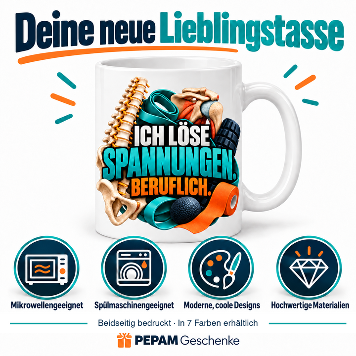 PEPAM Geschenke Physiotherapeut-Tasse – Vorteile und sieben Farben