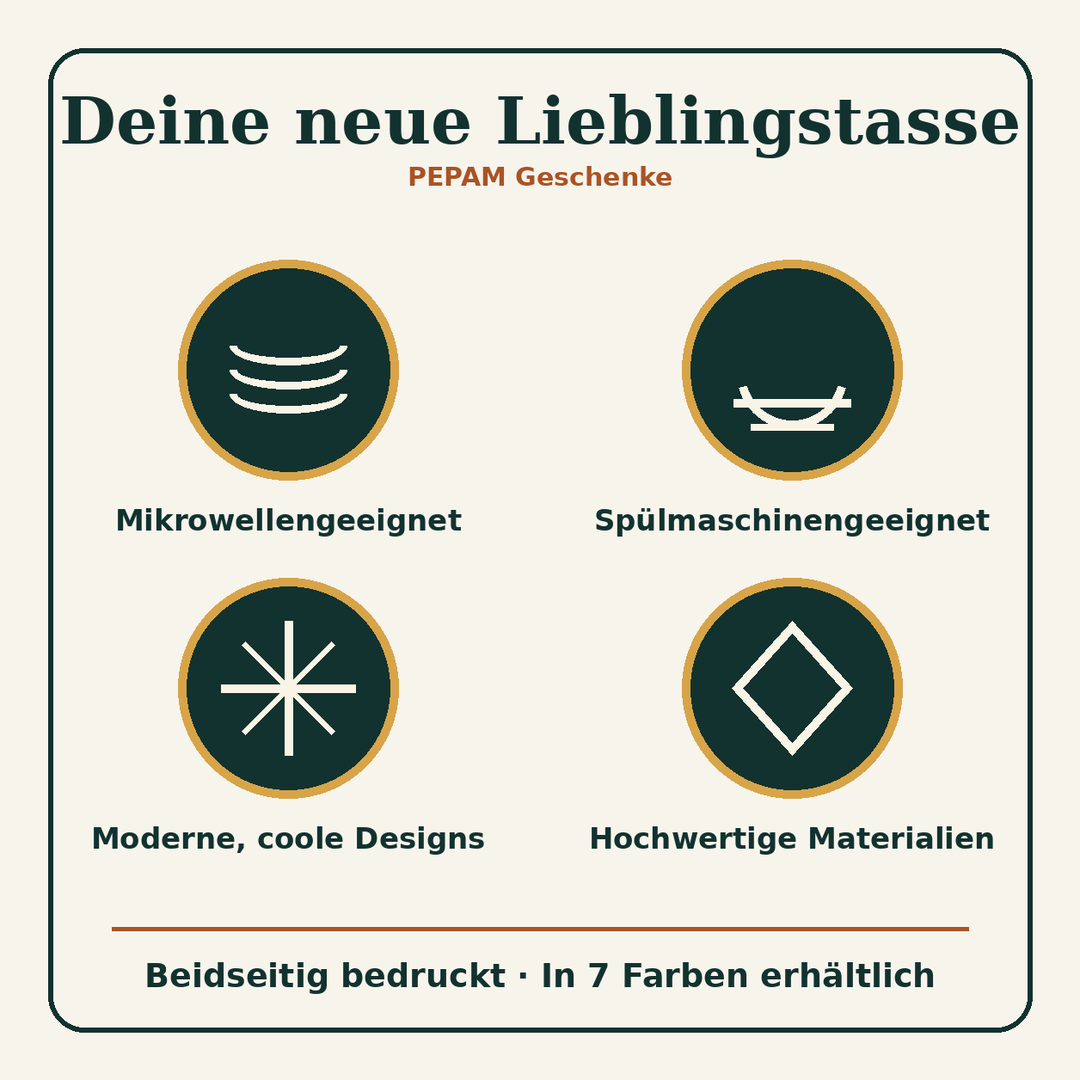 PEPAM Geschenke Tasse – Vorteile und 7 Farben
