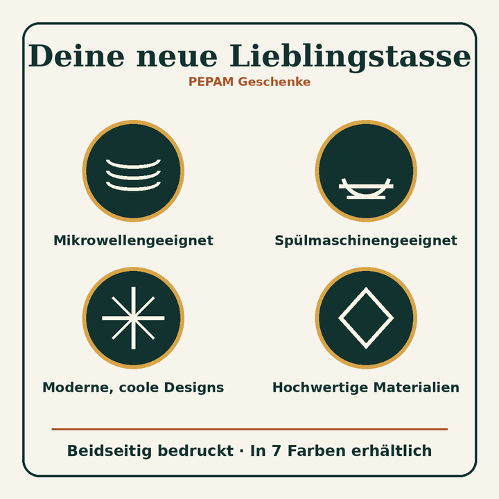 PEPAM Geschenke Tasse – Vorteile und 7 Farben