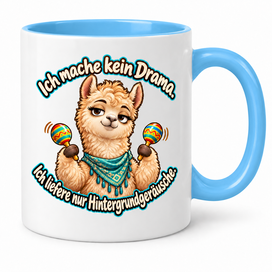 Alpaka-Tasse „Kein Drama“ – Blau