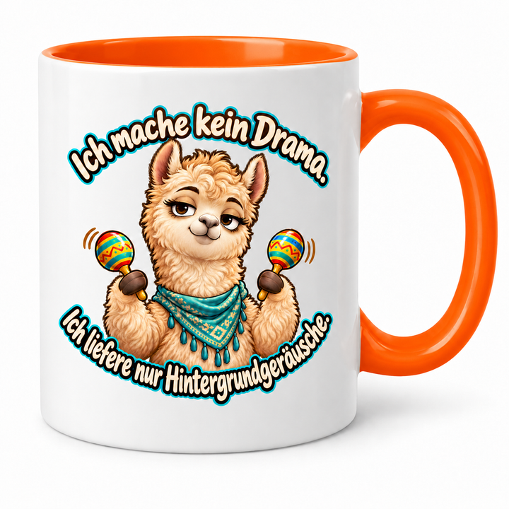 Alpaka-Tasse „Kein Drama“ – Orange
