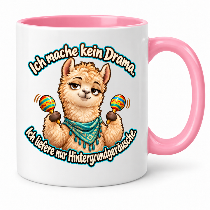 Alpaka-Tasse „Kein Drama“ – Rosa