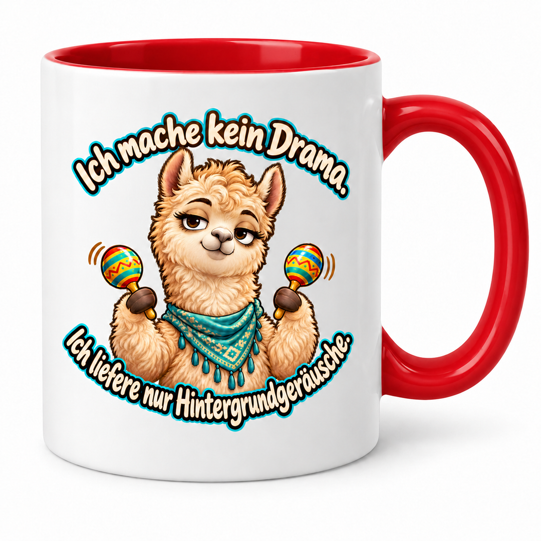 Alpaka-Tasse „Kein Drama“ – Rot