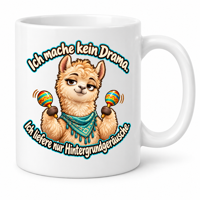 Lustige Alpaka-Tasse – Kein Drama