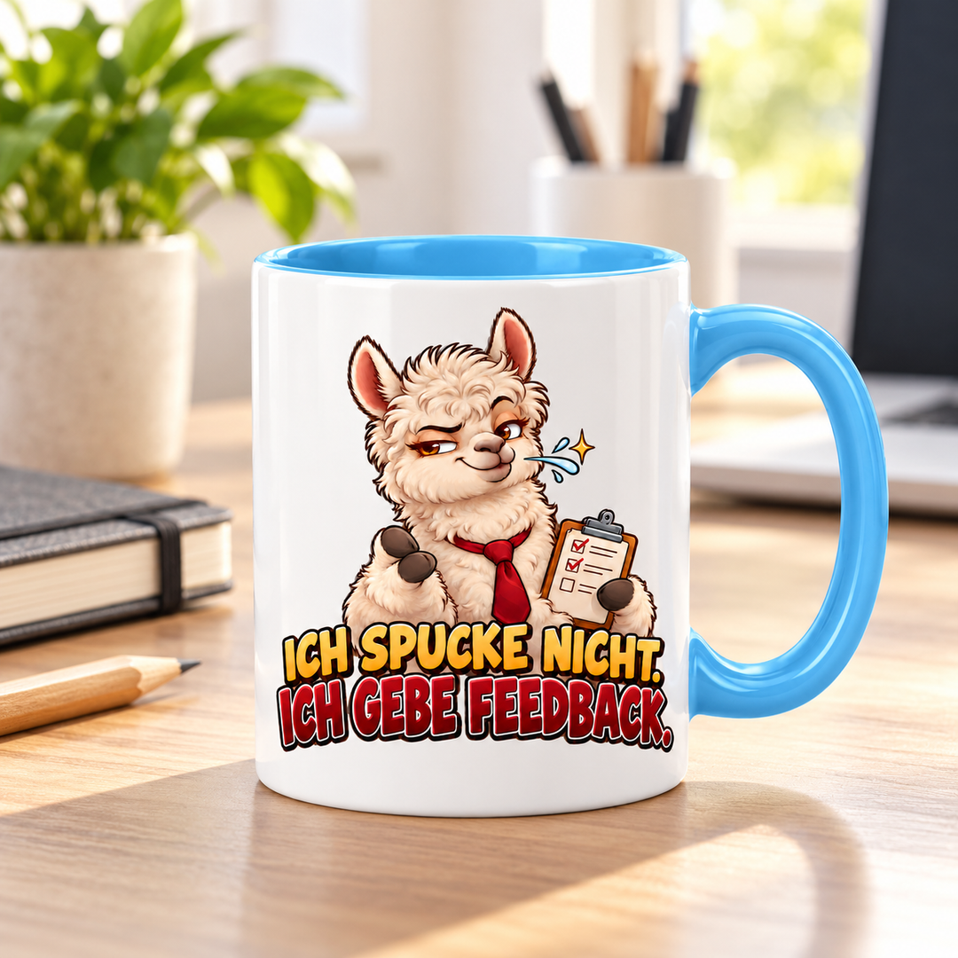 Lustige Alpaka-Tasse im Büro – Lifestyle