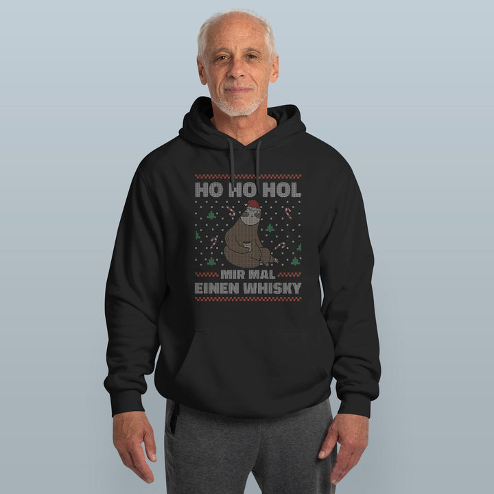 HO HO Hol mir ein Whiskey Hoodie – Lustiges Weihnachts-Faultier-Design | Witziges Geschenk für Whiskey-Liebhaber zur Weihnachtszeit